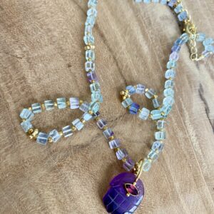 Collier lucky roccapina fluorite - Pierres Semi Précieuses Bijoux Paloma Stella